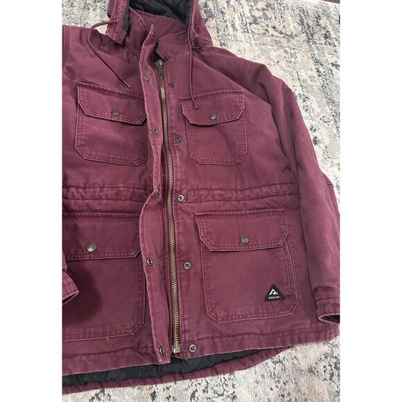 Ridgecut Women’s Burgundy Red Canvas Chore Jacket Coat Fleece Lined Size L - Picture 7 of 12